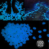 100 PCS Glow in The Dark Garden Pebbles for Walkways & Decoration and Plants Luminous Stones(Blue)