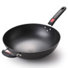 RLD Uncoated Cast Iron Round Bottom Wok is Suitable for Cancave Gas Cooker, Style:34cm Single Pot