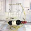 Creative European Metal Retro Pirate Ship Wine Rack Hanging Wine Glass Holder Bar Stand Holder  Wine Rack for Single Wine Bottle (Gold)
