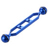 PULUZ 7.0 inch 17.8cm Aluminum Alloy Dual Balls Arm for Underwater Torch / Video Light(Blue)