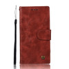 For Sony Xperia XZ Retro Copper Button Crazy Horse Horizontal Flip PU Leather Case with Holder & Card Slots & Wallet & Lanyard(Wine Red)