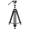 PULUZ 3 in 1 (Tripod + Bowl Adapter + Gold Fluid Drag Head) Heavy Duty Video Camcorder Aluminum Alloy Tripod Mount Kit for DSLR / SLR Camera, Adjustable Height: 62-152cm