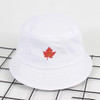 Cotton Embroidery Fisherman Hat Foldable Sun Cap, Size: 56-58cm(White Leaves)