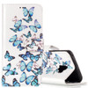 For Galaxy S9 Small Blue Butterflies Pattern Horizontal Flip Leather Case with Holder & Card Slots & Wallet