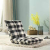 Lazy Sofa Chair Tatami Floor Cushions Bed Chair Folding Sofa(Black+White)