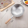 Stainless Steel Kitchen Spoon Water Spoon Large Scoop, Size:28cm(Wooden Handle)