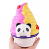 Slow Rebound Simulation Panda Ice Cream Decompression Vent Squeeze Toy Children Gifts(Pink Yellow)