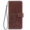 Lucky Clover Pressed Flowers Pattern Leather Case for Huawei Y6 2019, with Holder & Card Slots & Wallet & Hand Strap (Brown)