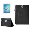 For Galaxy Tab S3 9.7 / T820 Litchi Texture Horizontal Flip Leather Case with Sleep / Wake-up Function & Holder(Black)