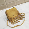 Mini Messenger Bag Cute Tassel Design Kids Coin Purses Children Handbags Shoulder Bags(Yellow)