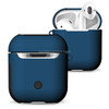 Frosted Rubber Paint + PC Bluetooth Earphones Case Anti-lost Storage Bag for Apple AirPods 1/2(Blue)