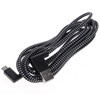 3m 2A USB to Micro USB Weave Style Double Elbow Data Sync Charging Cable, For Samsung / Huawei / Xiaomi / Meizu / LG / HTC(Black)