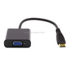 22cm Full HD 1080P Mini HDMI Male to VGA Female Video Adapter Cable with Audio Cable(Black)