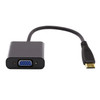 22cm Full HD 1080P Mini HDMI Male to VGA Female Video Adapter Cable with Audio Cable(Black)