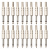 20 PCS 2 Pin 6.5mm Plug Zinc Alloy Welded Type Audio Connector 6.35 Audio Plug