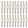 20 PCS 2 Pin 6.5mm Plug Zinc Alloy Welded Type Audio Connector 6.35 Audio Plug