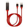 2m 8 Pin Male to HDMI Male & USB Male Adapter Cable, For iPhone XR / iPhone XS MAX / iPhone X & XS / iPhone 8 & 8 Plus / iPhone 7 & 7 Plus / iPhone 6 & 6s & 6 Plus & 6s Plus / iPad(Red)