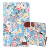 Dibase Flower Pattern Horizontal Flip PU Leather Case for Galaxy Tab A 10.5 / T590, with Holder & Card Slot (Blue)