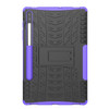For Galaxy Tab S6 Tire Texture TPU + PC Shockproof Case with Holder(Purple)