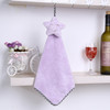 Hanging Bath Towel Quick-drying Smiling Star Kitchen Hand Towel(Purple)