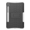 For Galaxy Tab S6 Tire Texture TPU + PC Shockproof Case with Holder(White)