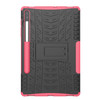 For Galaxy Tab S6 Tire Texture TPU + PC Shockproof Case with Holder(Pink)