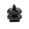 Reinforced Hot Shoe Aluminum Alloy 1/4 inch Screw Adapter with Double Nut for DSLR Cameras, GoPro HERO5 /4 /3+ /3 /2 /1