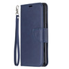 For Xiaomi Redmi Note 8 Retro Lambskin Texture Pure Color Horizontal Flip PU Leather Case with Holder & Card Slots & Wallet & Lanyard(Blue)