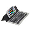 BlueFinger F18 3-Foldable Aluminum Alloy Bluetooth Keyboard with Holder for iOS, Android, Microsoft (Silver)