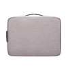 ZJ01 Waterproof Polyester Multi-layer Document Storage Bag Laptop Bag  for All Sizes of Laptops, with Password Lock(Grey)