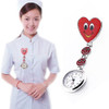 Smile Style Portable Alloy Nurse Round Quartz Wristwatch Watch with Pin(Red)