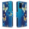 For Galaxy S20 Ultra Colored Drawing Pattern Horizontal Flip Leather Case with Holder & Card Slots & Wallet(Blue Butterfly)