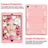 For iPad 10.2  Shockproof Two-Color Silicone Protection Case with Holder & Pen Slot(Rose Gold)