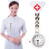 Portable Alloy Nurse Round Quartz Wristwatch Watch with Pin(Silver)