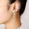 Women Fashion Tassel Left Ear Alloy Clip Earrings Snow Ear Bone Clip(gold)