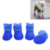 Lovely Pet Dog Shoes Puppy Candy Color Rubber Boots Waterproof Rain Shoes, S, Size:  4.3 x 3.3cm(Blue)