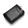 KB155 Antimagnetic RFID Zipper Leather Large-capacity Cards Holder Wallet (Black)