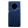 For Huawei Mate30 Pro Solid Color Calf Texture Shockproof Protective Case with Card Slots & Photo Frame(Blue)