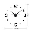 Bedroom Home Decor Frameless Large Number 3D Mirror DIY Wall Sticker Mute Clock, Size: 100*100cm(Black)