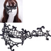 Halloween Masquerade Party Dance Sexy Lady Semi-eyed Face Lace Mask(Black)