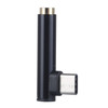 Type-C Male to 3.5mm Female L-type Stereo Audio Headphone Jack Adapter(Black)