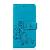 Embossed Pattern PU + TPU Horizontal Flip Leather Case for iPhone XR, with Holder & Card Slots & Wallet (Blue)