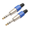 2 PCS 6.35mm Gold-plating Audio Plug Stereo Microphone Cord Plug