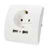 DIXINGE 2A Dual USB Port Wall Charger Adapter 16A EU Plug Socket Power Outlet Panel(White)