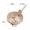 Thick Bottom Maifan Stone Household Small Frying Pan Non Stick Pan Deep Frying Pan, Color:24cm Beige Without Cover