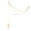 Women Fashion Vintage Charm Leaf Tassels Earrings(Gold-color)