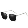 Men Fashion UV400 Square Frame Polarized Sunglasses (Silver + Black)