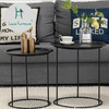 Nordic Wrought Iron Small Coffee Table Fashion Simple Living Room  Circular Shape Table(48x48x50cm)