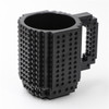 Building Blocks Design Creative Milk Mug Coffee Cup Build-on Brick Drinking Water Holder, Value:301-400ml(Black)