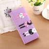 Women Cat Pattern Coin Purse Long Wallet Card Holders Handbag Cute Leather Wallets(Purple)